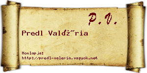 Predl Valéria névjegykártya